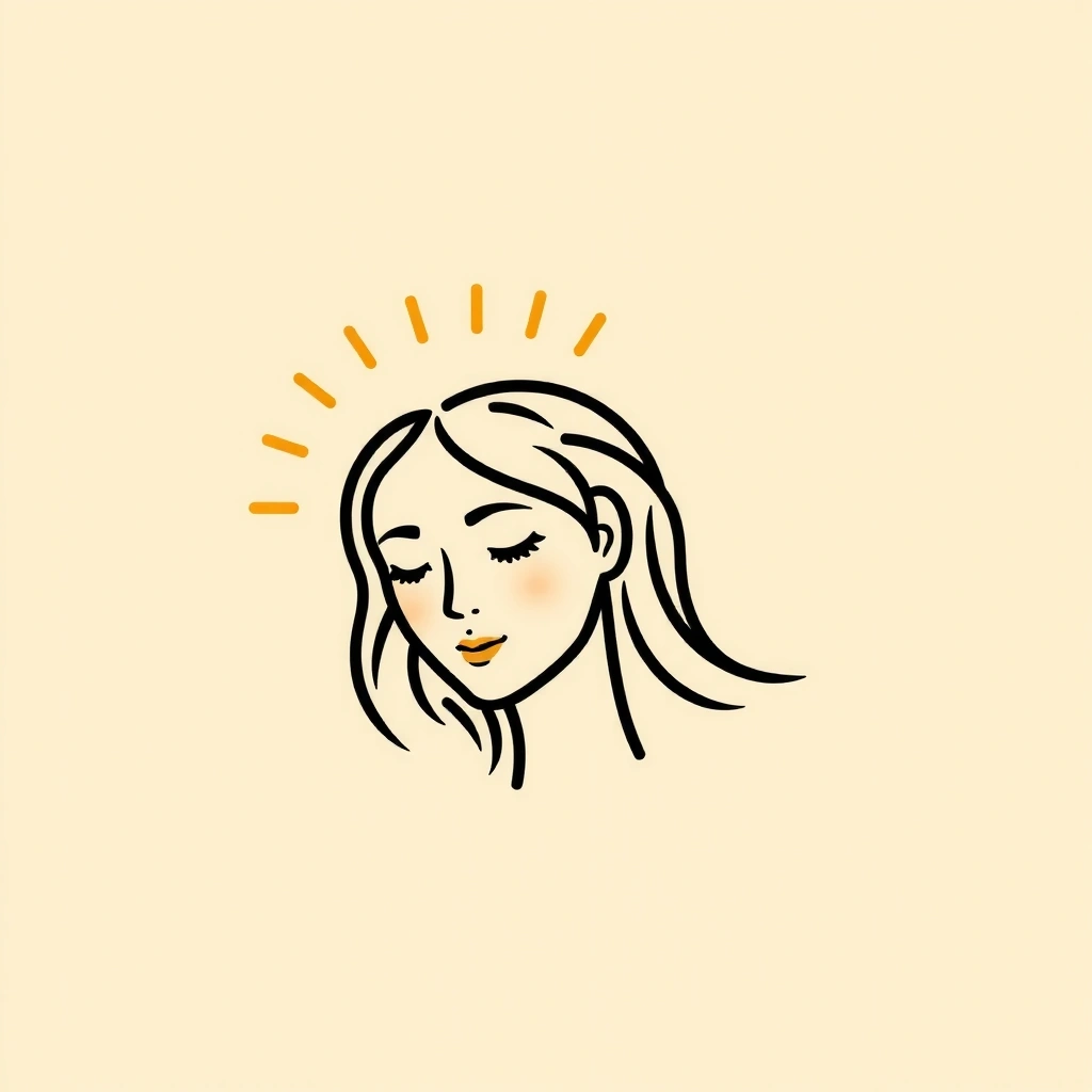 A stylized icon of a glowing skin and hair, symbolizing radiant beauty.